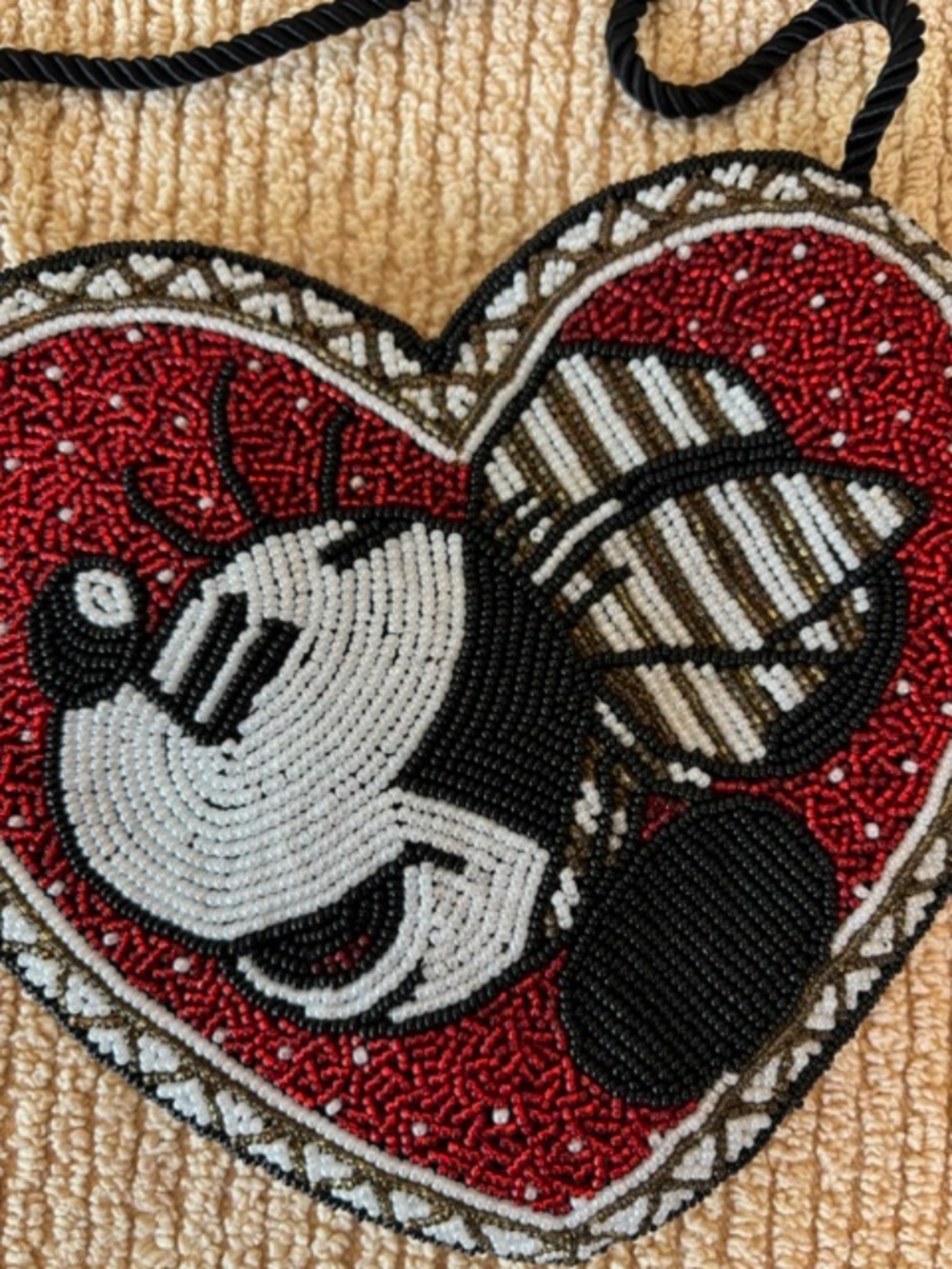 Mickey & CO J.G. Hook Vintage 1980-90's Heart shaped beaded purse